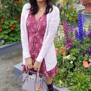 Rosy Pink Mauve Floral Dress